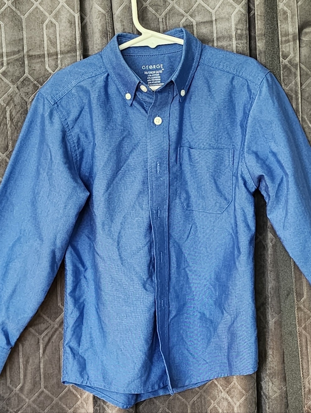 Boy's George Navy Blue Shirt with White Tag Details